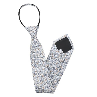 Pre Tied Floral Ties for Men Cotton Zipper Tie Colorful Necktie - color: Style-04