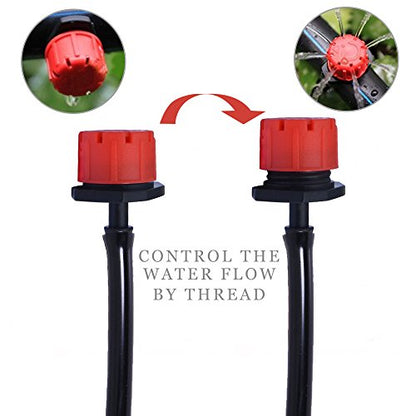 Irrigation Drippers Sprinklers,Korty 100 Pcs 1/4 Inch Drip Irrigation Parts