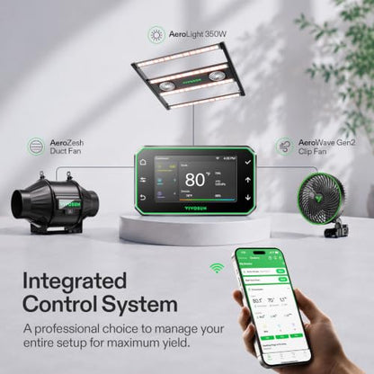 VIVOSUN 3x3 Pro Grow Tent Kit w/Aerolight 350W E42A+ Smart Control System - size: Plus 36" x 36" x 72"