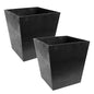 Tierra Verde Sonata Self-Watering Square Planter, Black, Small, 2-Pack - size: Small