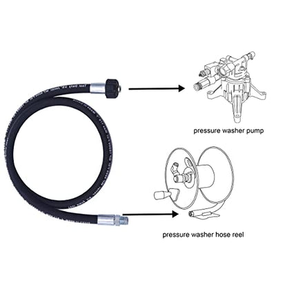 Tool Daily Pressure Washer Whip Hose 4 FT, 3/8" NPT, M22 14mm Female Thread - size: 4 FT