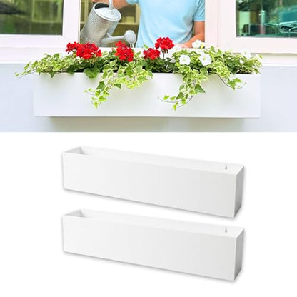 LaLaGreen Outdoor Wall Planters (30in, 2 Pack) Metal Hanging Flower Pots - size: 30" x 2 Pack