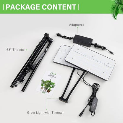 LBW Grow Lights for Indoor Plants, 428 LEDs Full Spectrum Plant Light - size: 2-Head