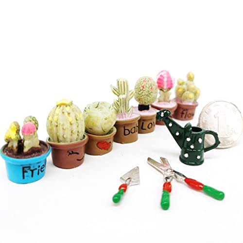 Cayway 16 PCS Mini Dollhouse Set - Garden Tools, DIY Miniature Fairy House Set