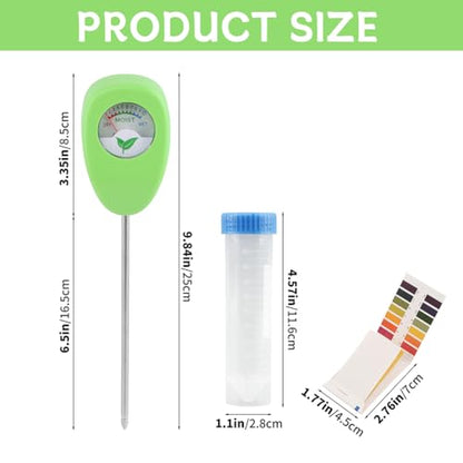 Moisture Meter for Plants, Soil Moisture Meter with pH Strips, No Battery
