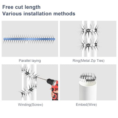 Bird Spikes 3.2 FT Anti Climb Spikes Stainless Steel Bird Squirrel Deterrent - size: 3.2 FT