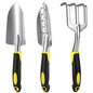 Garden Tool Set, 3 Pack Aluminum Heavy Gardening Kit Including Hand Shovel, Transplant Shovel and Hand Rake for Planting, Digging, Weeding - color: Yellow