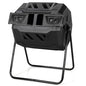 Goplus 43 Gallon Composting Tumbler, Dual Chamber High Volume Compost with 2 Sliding Doors
