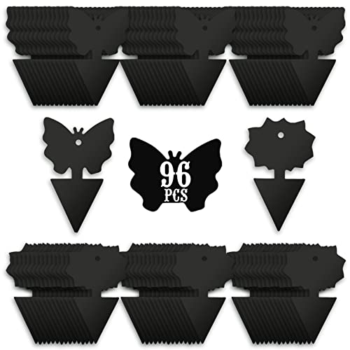 USKICH Sticky Traps Gnat Killer Fruit Fly Traps Non-Toxic and Odorless Fungus Gnat Traps Insect Traps Black Sticky Trap for Indoor and Outdoor Plants（96Pcs Black） - size: 96 Pieces Black