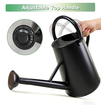 Watering Can for Outdoor&Indoor Plants，1.5 Gallon，Black - color: Black