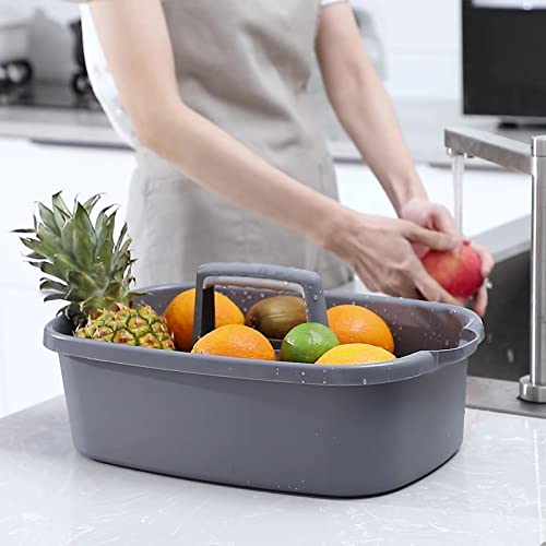 JiatuA Large Cleaning Supplies Caddy Portable Shower Caddy Basket Dark Gray - color: Dark Gray, size: Large