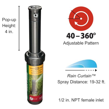Rain Bird 32SA Gear Drive Rotor, Full Circle, 19-32 Feet - size: 19' - 32', style: 1-Pack