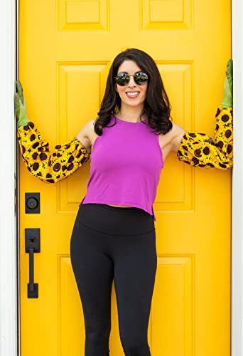 GARDENSLEEVES Anti-Scratch Sleeve Long Gardening Glove for Women farmers arm protection from ivy oak sumac (Sunflower Sky, Large) - color: Sunflower Sky, size: Large