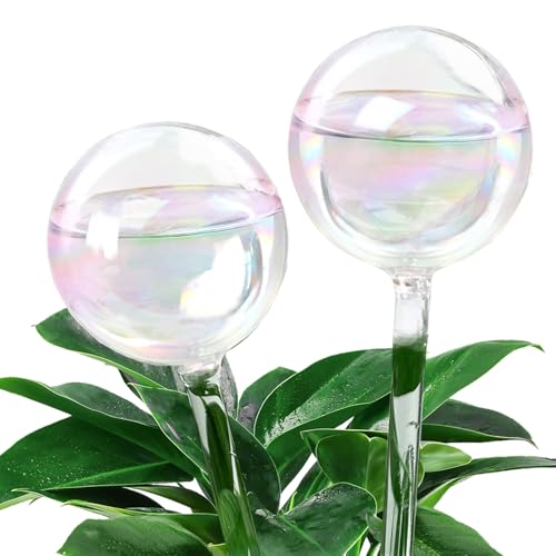 Plant Watering Globes, Plant Automatic Water Bulbs Flower Self Watering - color: T.Clear Glass 2pcs