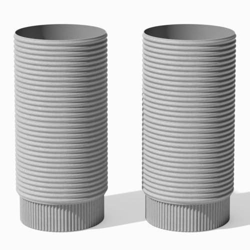 Veradek Mod Series Extra Tall Planter - Tall Outdoor Planter with Shelf - color: Gray, size: 29 inch - 2 Pack