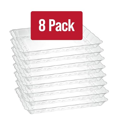 Plasticpro Plastic Serving Trays - Serving Platters Rectangle 9X13 Disposable Party Dish 8 Clear - color: Clear