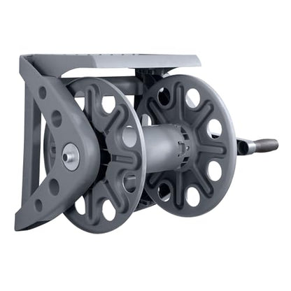 Liberty Garden Products Basics 512 Wall Mounted Hose Reel with Shelf Gray
