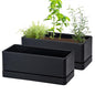 D'vine Dev 2-Pack Rectangular Planters, 12 x 4.5 in, Black, 76-X-B-2 - color: Black
