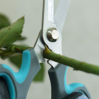Blue Stainless Steel Floral Shears with Integrated Stab Remover - style: Blue
