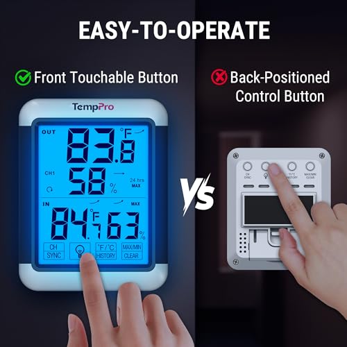 TempPro TempAir Indoor Outdoor Thermometer Digital Wireless Hygrometer - size: In-Outdoor