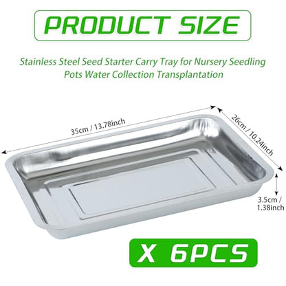 6 Pack Sprouting Tray Kit Seed Starter Tray Plant Germination Trays