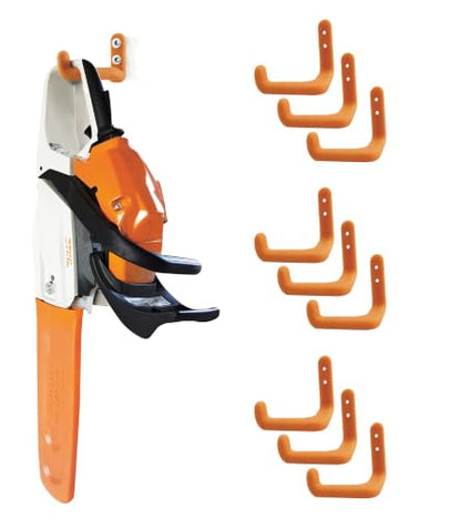 Chainsaw Hanger, 9 Pack Chainsaw Holder Wall Mount, Chainsaw Storage Hook - color: Orange