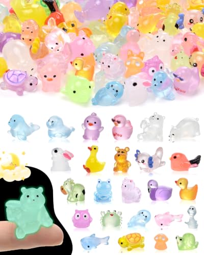 FEXIA 25 Styles Mini Resin Animals,100 PCS,Fairy Garden Accessories Outdoor - color: 25 Animals-100pcs