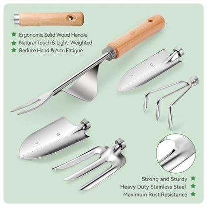Grenebo 9-Piece Gardening Tools Set with Fashion Handbag, Purple - style: Purple