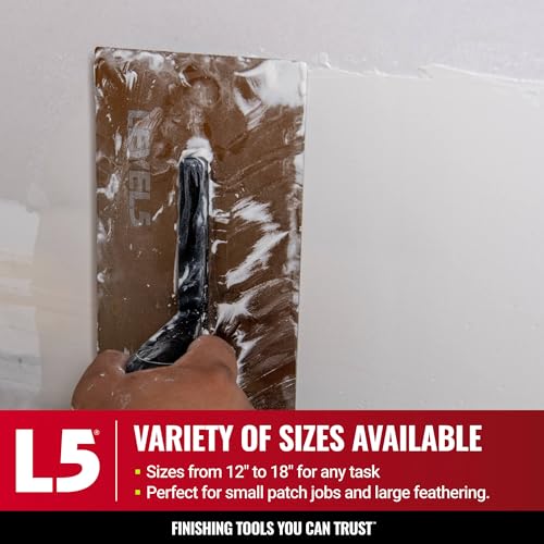 LEVEL5 14" x 4.75" 0.7 MM Flat Drywall Trowel | Triple-Hardened Stainless Steel, High-Impact Handle | Sheetrock Gyprock Wall-Board Plasterboard | 4-962 - size: 14"
