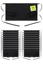 BOHARERS Waist Apron with 3 Pockets 20 Pack - Black Waitress Server Short Apron - color: 20 Pack Black