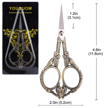 YOUGUOM Small Sewing Scissors, All Purpose Little Shears - color: Bronze