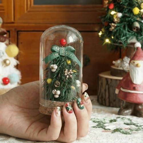 6 Pack Mini Glass Cloche with Cork Base, 2.37x3.94 Clear Bell Jars