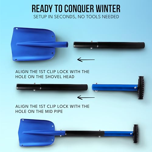 EcoNour 32" Multipurpose Snow Shovel for Car Driveway Lightweight Aluminum