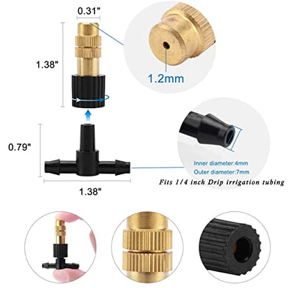 20Pcs Three-Way Atomizing Nozzle Micro Spray Drip Irrigation Mister Emitter - color: 20pcs
