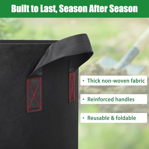 FEED GARDEN 20 Gallon Plant Grow Bags 4 Pack 300G Fabric Pots with Handles - size: 20 Gallon
