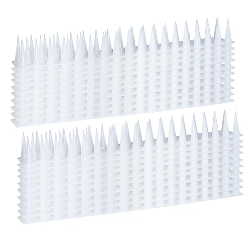 Bird Spikes, 22FT Outdoor Bird Deterrent Spikes Device for Birds Pigeon Woodpecker Squirrel Raccoon Cat, Plastic Bird Deterrent for Outside, Patio, Roof, Sill, Fascia (Clear, 20Pcs) - color: Clear, size: 22.0 FT
