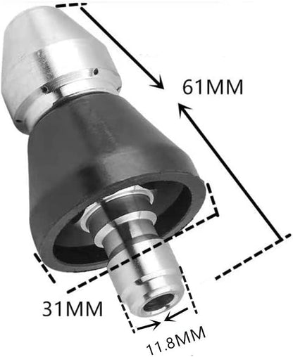 2 Sets Pressure Cleaning Machine - Sewer Nozzle Set, Front & Rear Nozzles, Stainless Steel 1/4" Quick Connector, 5000 PSI - color: back1/4-2