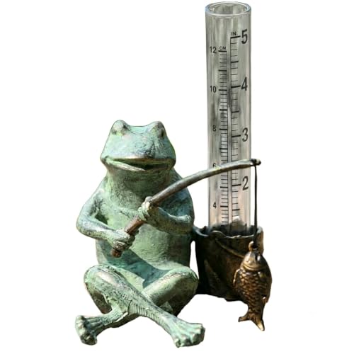 SPI Home 33456 Frog Fisherman Rain Gauge