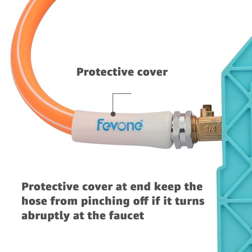 FEVONE Hybrid Polymer Garden Hose 100 ft, Heavy Duty Water Hose - color: Orange, size: 100FT