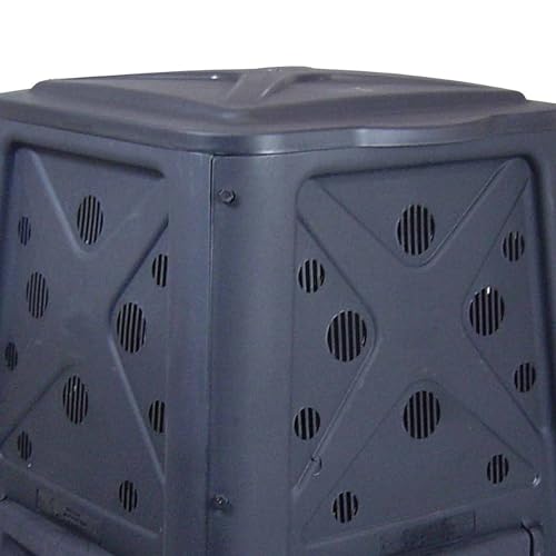 Redmon Outdoor Compost Bin with Lift Off Lid, 65 Gallon, Black