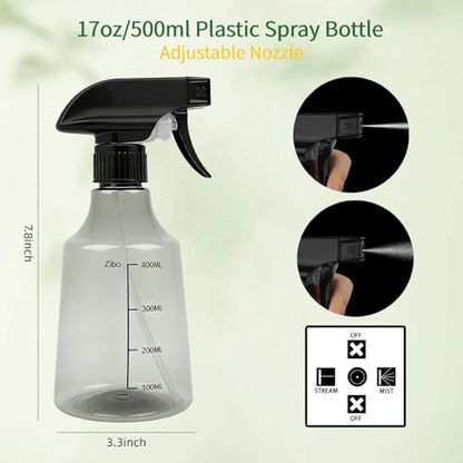 Small Watering Can for Indoor Plants, 12 oz Metal Stainless Steel Plant Watering Pot with Long Spout for House Plants, 17 oz Plastic Plant Mister Spray Bottle for Bonsai Flower Garden
