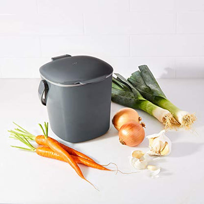 OXO Good Grips Easy-Clean Compost Bin, 0.75 Gal, Charcoal - color: Charcoal, size: 0.75 Gallon