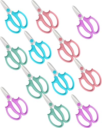 Flower Scissors - Floral Shears for Cutter Fresh Flowers (Multicolored, 12 Pack) - color: Multicolored, size: 12 Pack