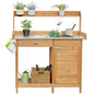 Yaheetech Potting Bench Outdoor Potting Table with Storage,Natural Wood - color: Natural Wood