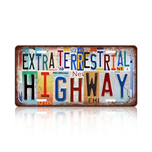 Vintage Wall Decor Extra Terrestrial Highway License Plate - color: plate-A-01
