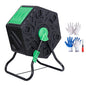 F2C 18.5 Gallon Compost Tumbler Compost Bin All-Season Outdoor BPA Free Single Rotating Chamber Composters w/ 2 Sliding Doors and Solid Steel Frame - size: 18.5 Gallon