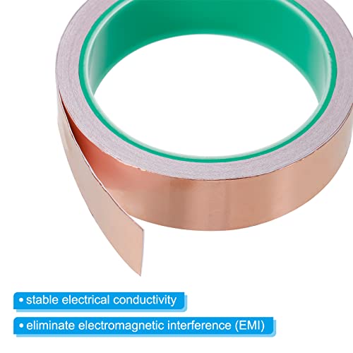 PATIKIL Copper Foil Tape 1 Inch x 33 Feet 0.05mm Thick Double Sided Conductive Adhesive EMI Shielding for Electronics, Circuits, Grounding - size: 1 Inch x 33 Feet