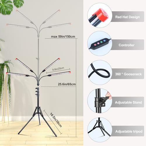 FECiDA Gamechanger 36W Bright Stand Plant Lights for Indoor Growing - size: 4-Tube