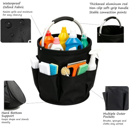 Cleaning Caddy with Handle,Cleaning Tool Supplies Organizer Foldable Bucket - color: STYLE-02
