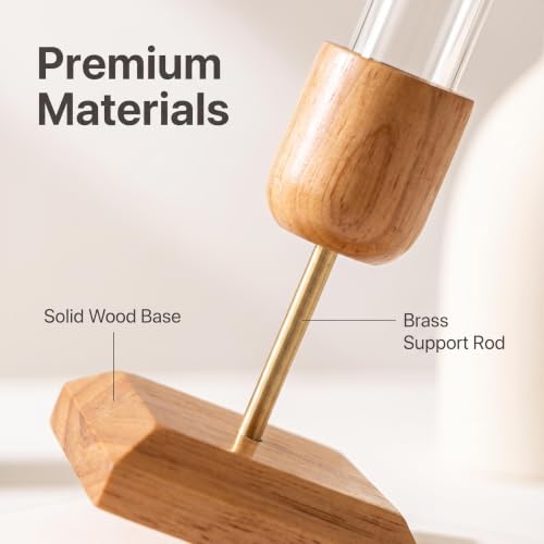 2Pcs Plant Propagation Vases with Wooden Stand